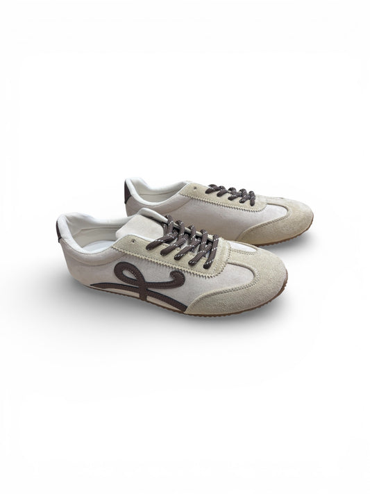 Zapatillas lw beige con marrón chocolate